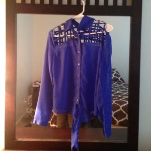 Royal blue Charlotte Russe long sleeved shirt .