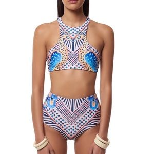 .: SOLD :. Mara Hoffman Peacocks Bikini Top XS NWT