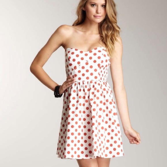MINKPINK strapless sweet heart polka dot dress
