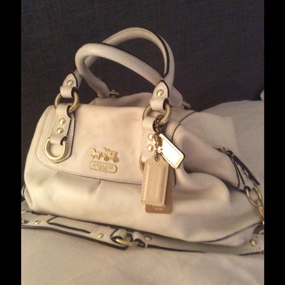 Cream Coach Handbag