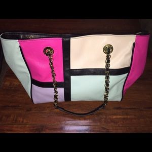 Betsey Johnson Nod to Mod Color Block Tote
