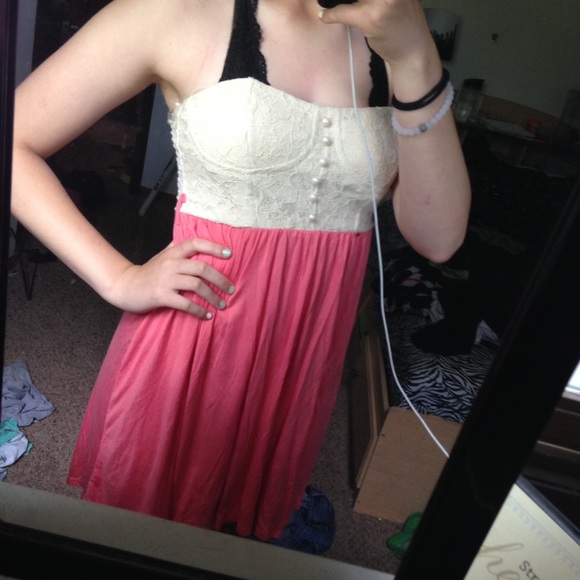 high low strapless dress