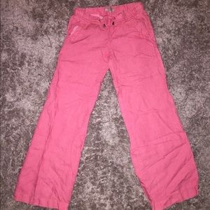 Guess Linen Pants HOT pink/salmon colored size s