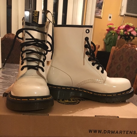 White hardly worn DrMarten boots