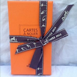 Hermes scarf knotting cards unopened with ribbon