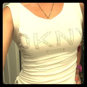 💥DKNY white top with side ties!