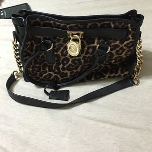 Michael Kors cheetah Hamilton bag calfskin