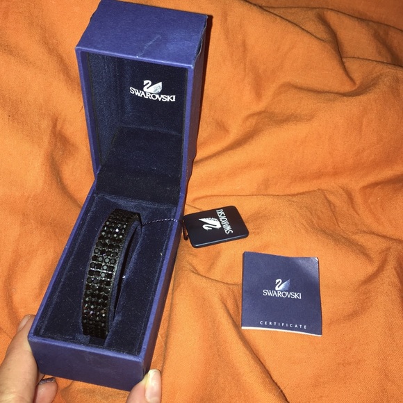 Authentic black Swarovski buckle bracelet