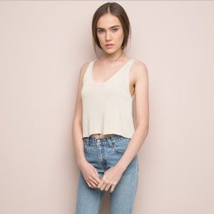 Brandy Melville Cierra Cream Knit Top