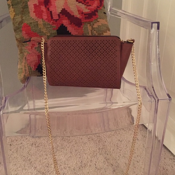 Brown faux leather cross-body bag - Picture 1 of 3