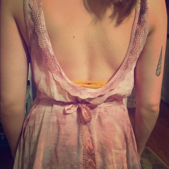 Free people ruffled floor length dress sz S