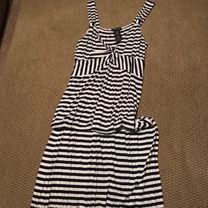 Navy and White cotton maxi