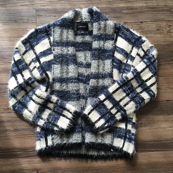 Anthropologie Sweaters - Blue plaid cardigan