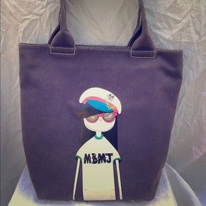 Marc by Marc Jacobs blue canvas tote bag