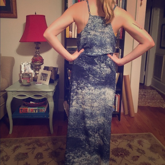 Anthropologie silk floor length dress sz 0 - Picture 1 of 4