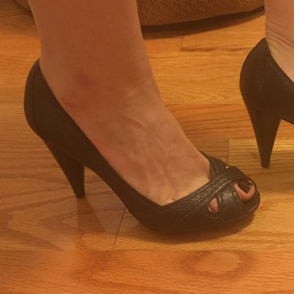 Zara Dark Brown Peep Toes - Picture 3 of 3