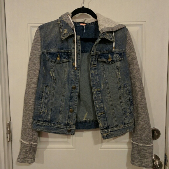 Free People Sweatshirt Jean Jacket
