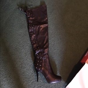 Sexy over the knee boots with stiletto heel