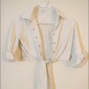 Delia's Chambray Lace Top