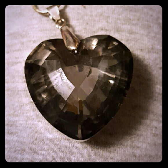 Jewelry - Glass-cut Blackened Heart Pendant