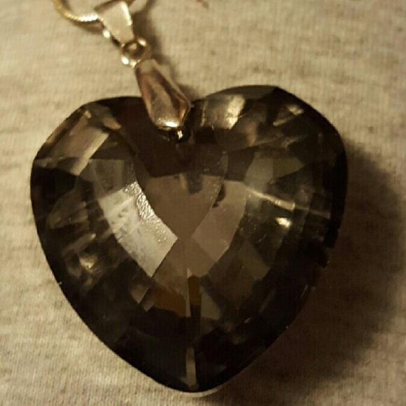Glass-cut Blackened Heart Pendant - Picture 2 of 3