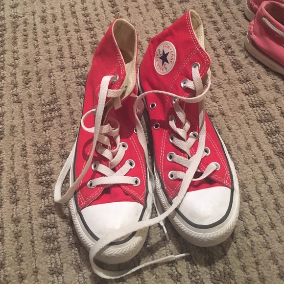 Red high top converse
