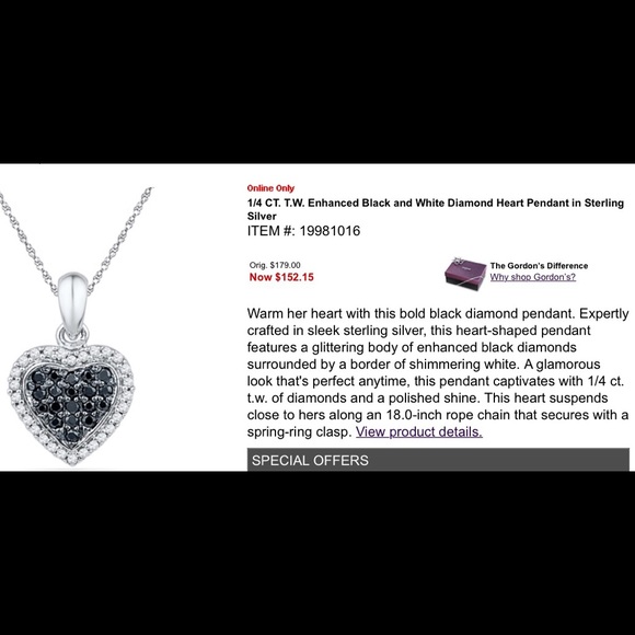 🎉REDUCTION🎉GORDON/KAYS black diamond NECKLACE ✨