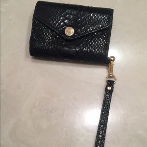 Michael Kors Black Snakeskin Wristlet