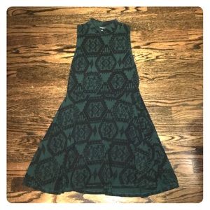 Topshop Forest Green Tribal Pattern Dress