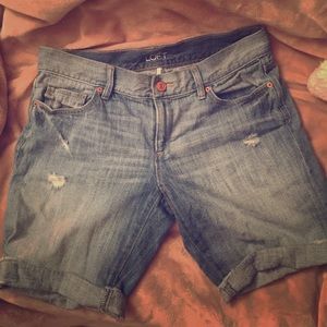 Ann Taylor LOFT Distressed Boyfriend Shorts