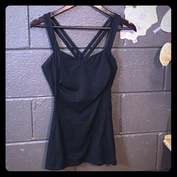 Express Sexy Stretch pinup cross back top M