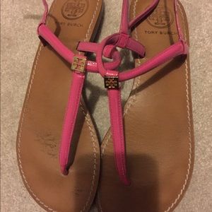 Pink Tory Burch thong sandals