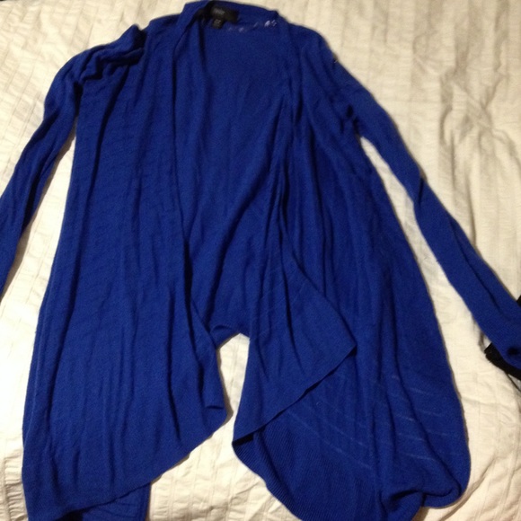 Blue high low cardigan