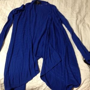 Blue high low cardigan