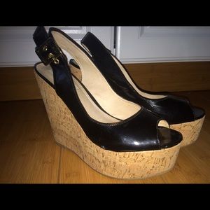 Steve Madden cork and black wedges