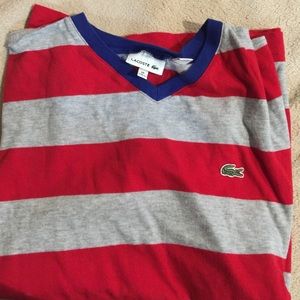 Boys Lacoste size 16 v-neck shirt