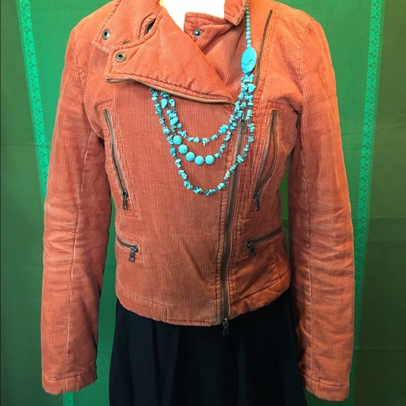 Rust Corduroy Bomber Jacket