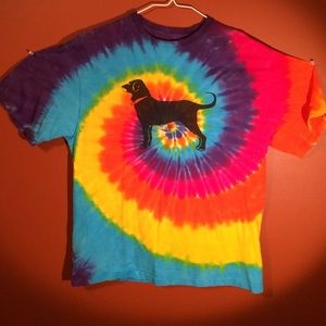 Tie-dye black dog tee