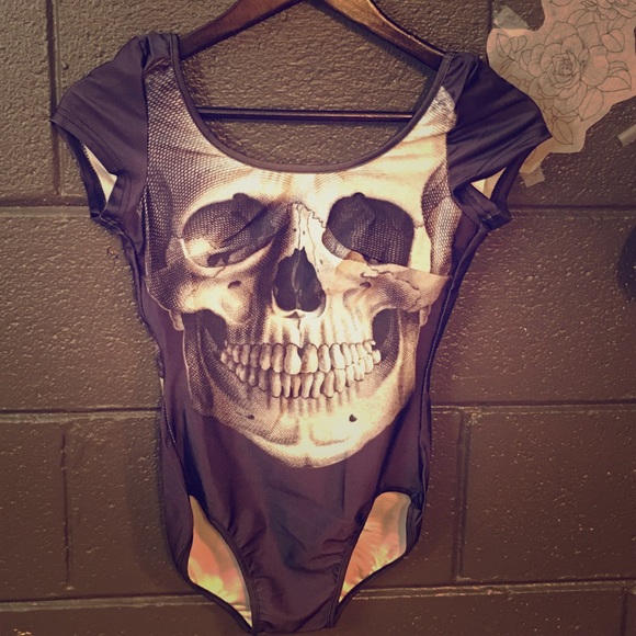 Laser printed skull bodysuit