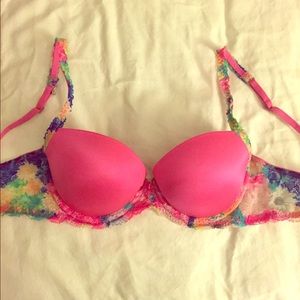 Hot pink Victoria's Secret push-up bra.