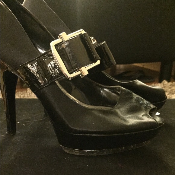Bcbgirls Open toe black heels/platform