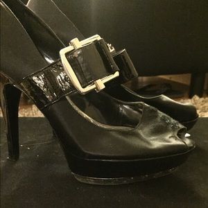 Bcbgirls Open toe black heels/platform