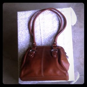 Price drop Tignanello dark tan leather handbag