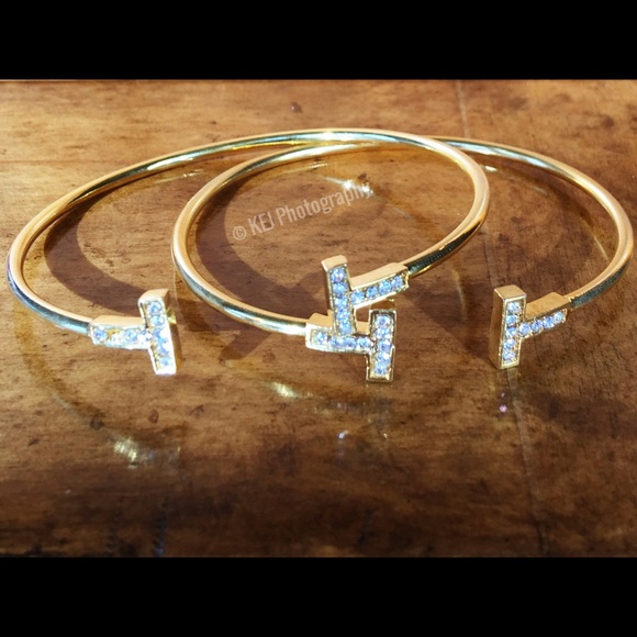 Pave T Bangle - Picture 2 of 4