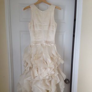 Halston Heritage long ivory cocktail/wedding dress