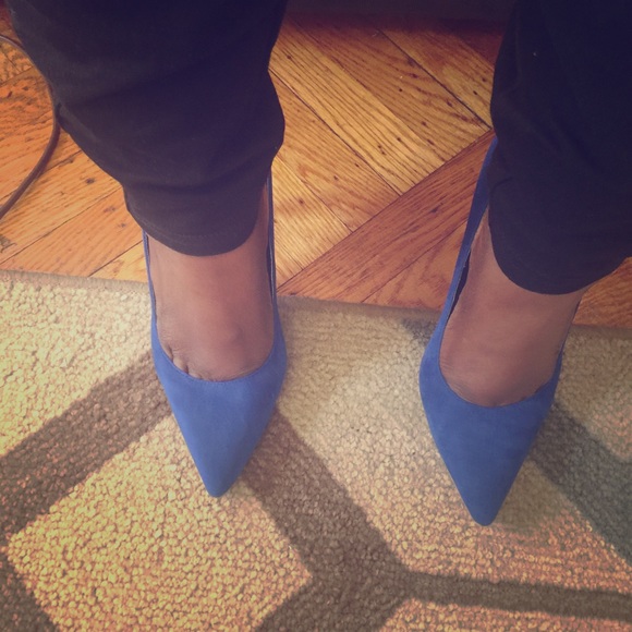 Blue Suede Pumps