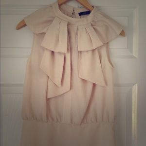 BCBG ruffled tan shirt
