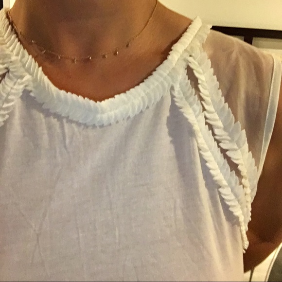 NWT J Crew ivory sleeveless top with petal detail