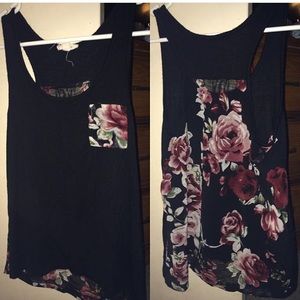 a floral muscle tee
