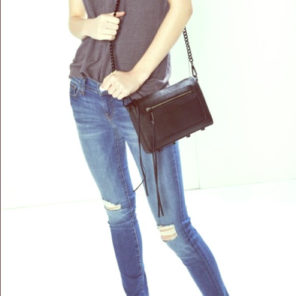 Rebecca Minkoff saffiano black leather crossbody